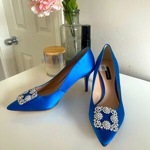 Blue Satin heels